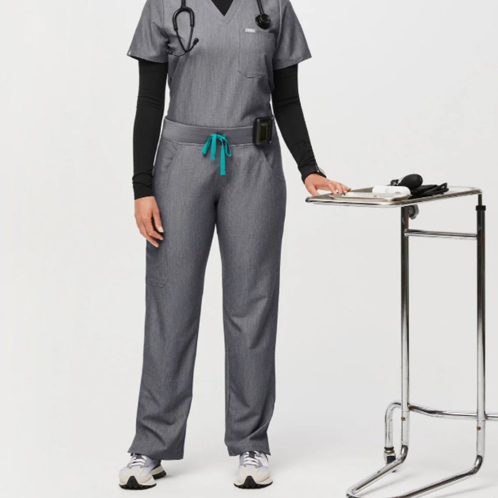 Figs Kade Graphite Gray Cargo Straight Leg Scrub Pant… Gem